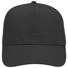 OTTO 32-1104 5 Panel Mid Profile Mesh Back Trucker Cap - Black - Black / 6 1/2’’ - 7 5/8’’