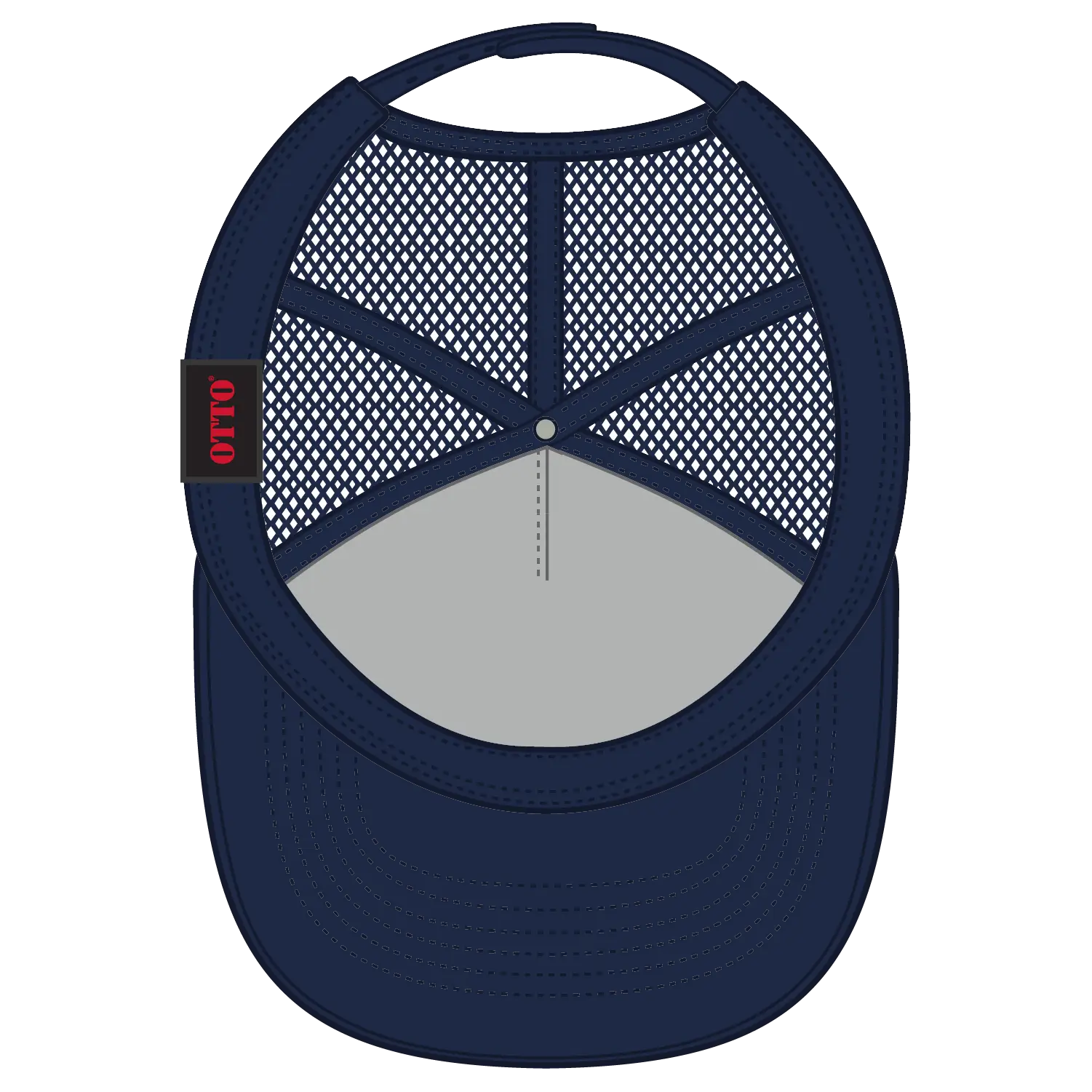OTTO 32-1104 5 Panel Mid Profile Mesh Back Trucker Cap - Navy - Navy / 6 1/2’’ - 7 5/8’’
