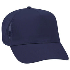 OTTO 32-1104 5 Panel Mid Profile Mesh Back Trucker Cap - Navy - Navy / 6 1/2’’ - 7 5/8’’
