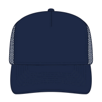 OTTO 32-1104 5 Panel Mid Profile Mesh Back Trucker Cap - Navy - Navy / 6 1/2’’ - 7 5/8’’
