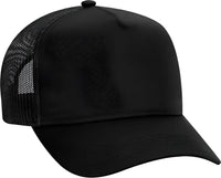 OTTO 32-285 100% Nylon Mesh Back Cotton Twill 5 Panel Pro Style Mesh Back Cap - Black - Black / One Size Fits Most