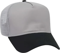 OTTO 32-285 100% Nylon Mesh Back Cotton Twill 5 Panel Pro Style Mesh Back Cap - Black Gray - Black Gray / One Size Fits