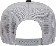 OTTO 32-285 100% Nylon Mesh Back Cotton Twill 5 Panel Pro Style Mesh Back Cap - Black Gray - Black Gray / One Size Fits