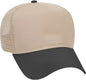 OTTO 32-285 100% Nylon Mesh Back Cotton Twill 5 Panel Pro Style Mesh Back Cap - Black Khaki - Black Khaki / One Size
