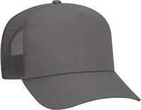 OTTO 32-285 100% Nylon Mesh Back Cotton Twill 5 Panel Pro Style Mesh Back Cap - Charcoal Gray - Dark Gray / One Size