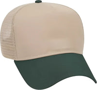 OTTO 32-285 100% Nylon Mesh Back Cotton Twill 5 Panel Pro Style Mesh Back Cap - Dark Green Khaki - Forest Khaki