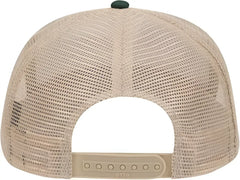 OTTO 32-285 100% Nylon Mesh Back Cotton Twill 5 Panel Pro Style Mesh Back Cap - Dark Green Khaki - Forest Khaki