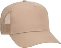 OTTO 32-285 100% Nylon Mesh Back Cotton Twill 5 Panel Pro Style Mesh Back Cap - Khaki - Khaki / One Size Fits Most