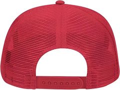 OTTO 32-285 100% Nylon Mesh Back Cotton Twill 5 Panel Pro Style Mesh Back Cap - Red - Red / One Size Fits Most