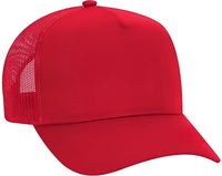 OTTO 32-285 100% Nylon Mesh Back Cotton Twill 5 Panel Pro Style Mesh Back Cap - Red - Red / One Size Fits Most