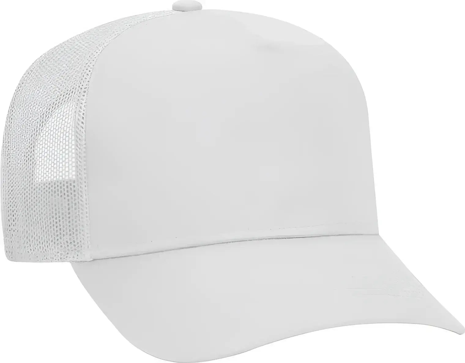 OTTO 32-285 100% Nylon Mesh Back Cotton Twill 5 Panel Pro Style Mesh Back Cap - White - White / One Size Fits Most
