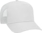 OTTO 32-285 100% Nylon Mesh Back Cotton Twill 5 Panel Pro Style Mesh Back Cap - White - White / One Size Fits Most