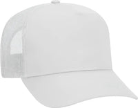 OTTO 32-285 100% Nylon Mesh Back Cotton Twill 5 Panel Pro Style Mesh Back Cap - White - White / One Size Fits Most