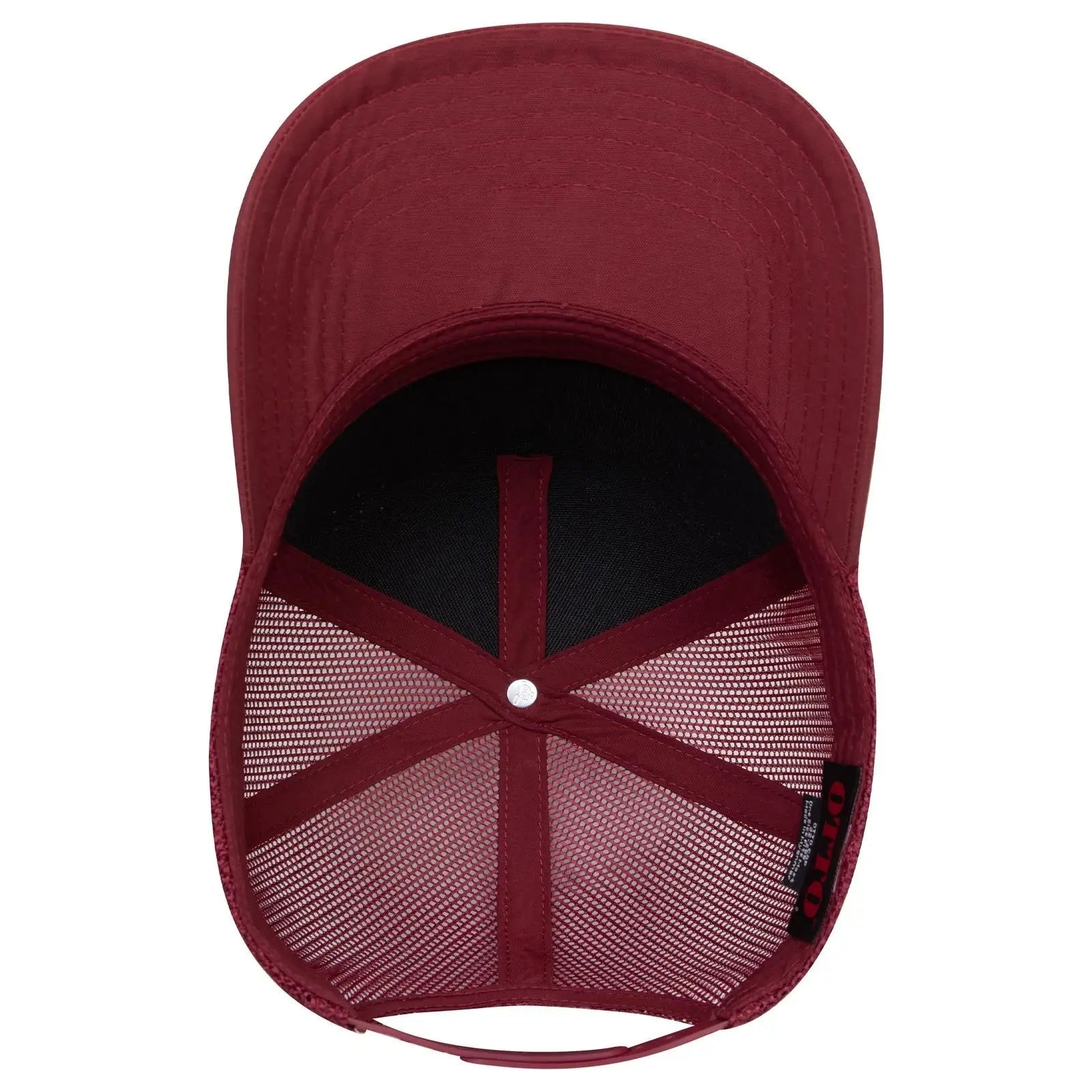 OTTO 32-285 5 Panel Mid Profile Mesh Back Trucker Cap - Bg Mrn - Bg Mrn / 6 1/2’’ - 7 5/8’’