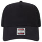 OTTO 32-285 5 Panel Mid Profile Mesh Back Trucker Cap - Black - Black / 6 1/2’’ - 7 5/8’’