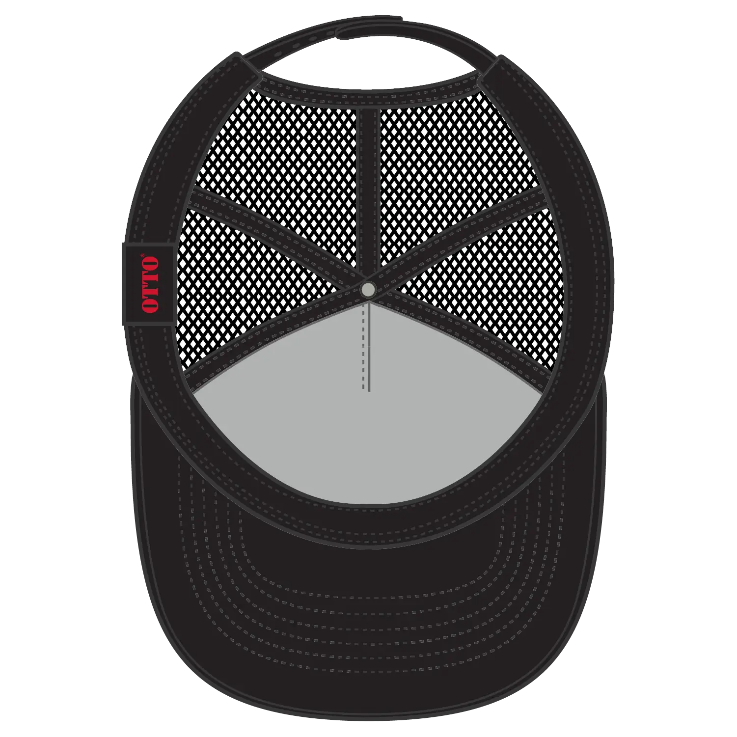 OTTO 32-285 5 Panel Mid Profile Mesh Back Trucker Cap - Black