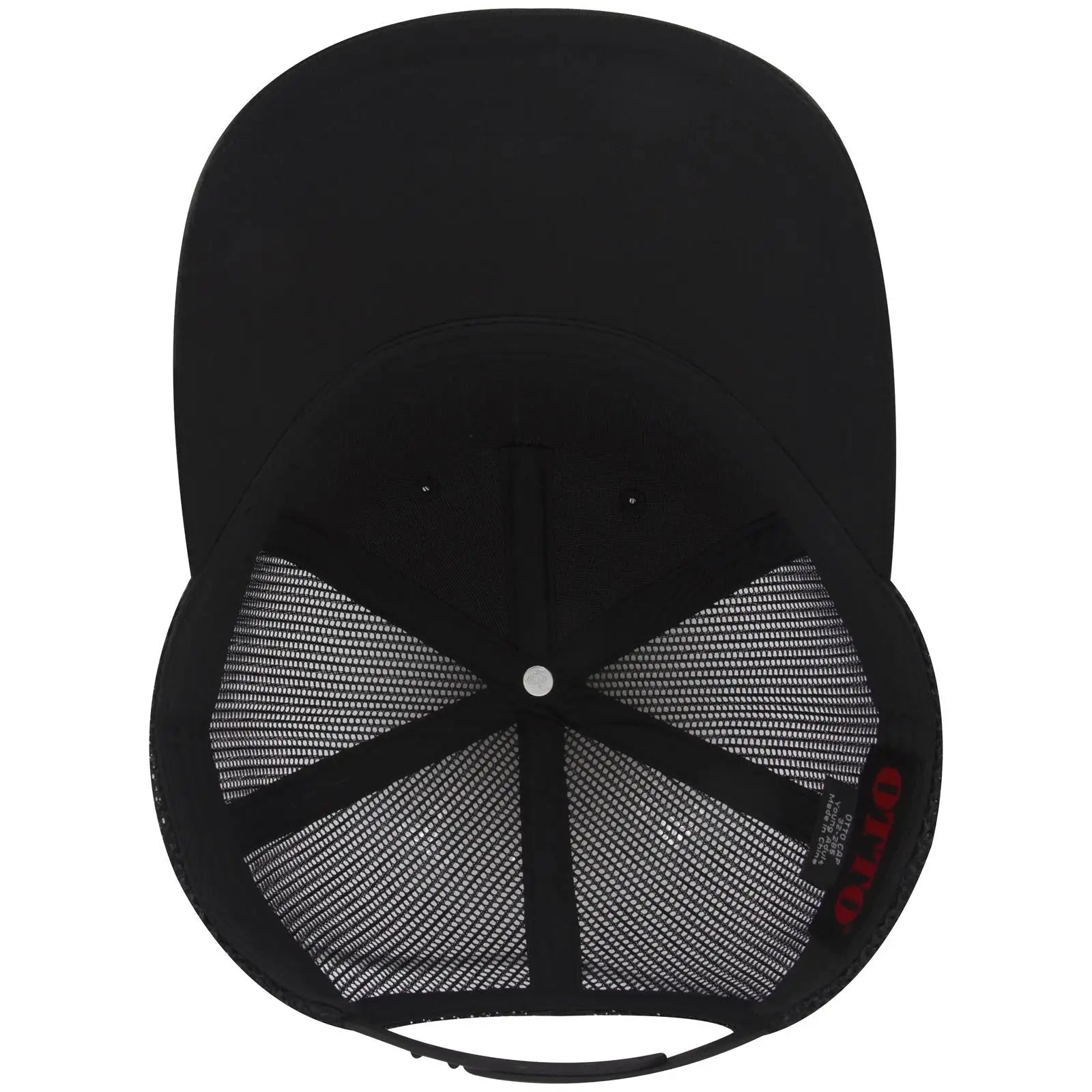 OTTO 32-285 5 Panel Mid Profile Mesh Back Trucker Cap - Black