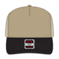 OTTO 32-285 5 Panel Mid Profile Mesh Back Trucker Cap - Blk/Kha - Blk/Kha / 6 1/2’’ - 7 5/8’’