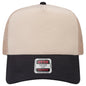 OTTO 32-285 5 Panel Mid Profile Mesh Back Trucker Cap - Blk/Khk - Blk/Khk / 6 1/2’’ - 7 5/8’’