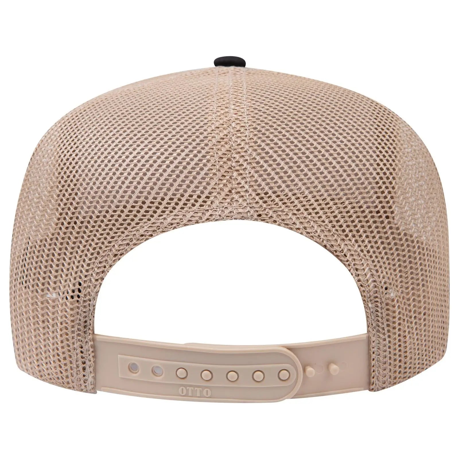 OTTO 32-285 5 Panel Mid Profile Mesh Back Trucker Cap - Blk/Khk - Blk/Khk / 6 1/2’’ - 7 5/8’’