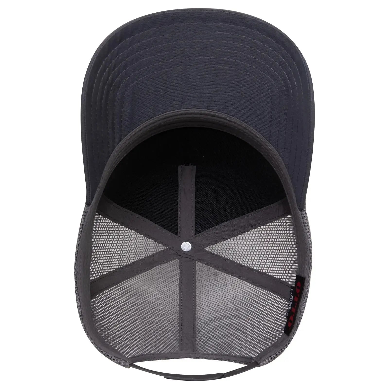 OTTO 32-285 5 Panel Mid Profile Mesh Back Trucker Cap - Ch Gry - Ch Gry / 6 1/2’’ - 7 5/8’’