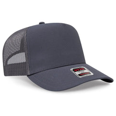 OTTO 32-285 5 Panel Mid Profile Mesh Back Trucker Cap - Ch Gry - Ch Gry / 6 1/2’’ - 7 5/8’’