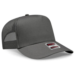 OTTO 32-285 5 Panel Mid Profile Mesh Back Trucker Cap - Char. Gray - Char. Gray / 6 1/2’’ - 7 5/8’’