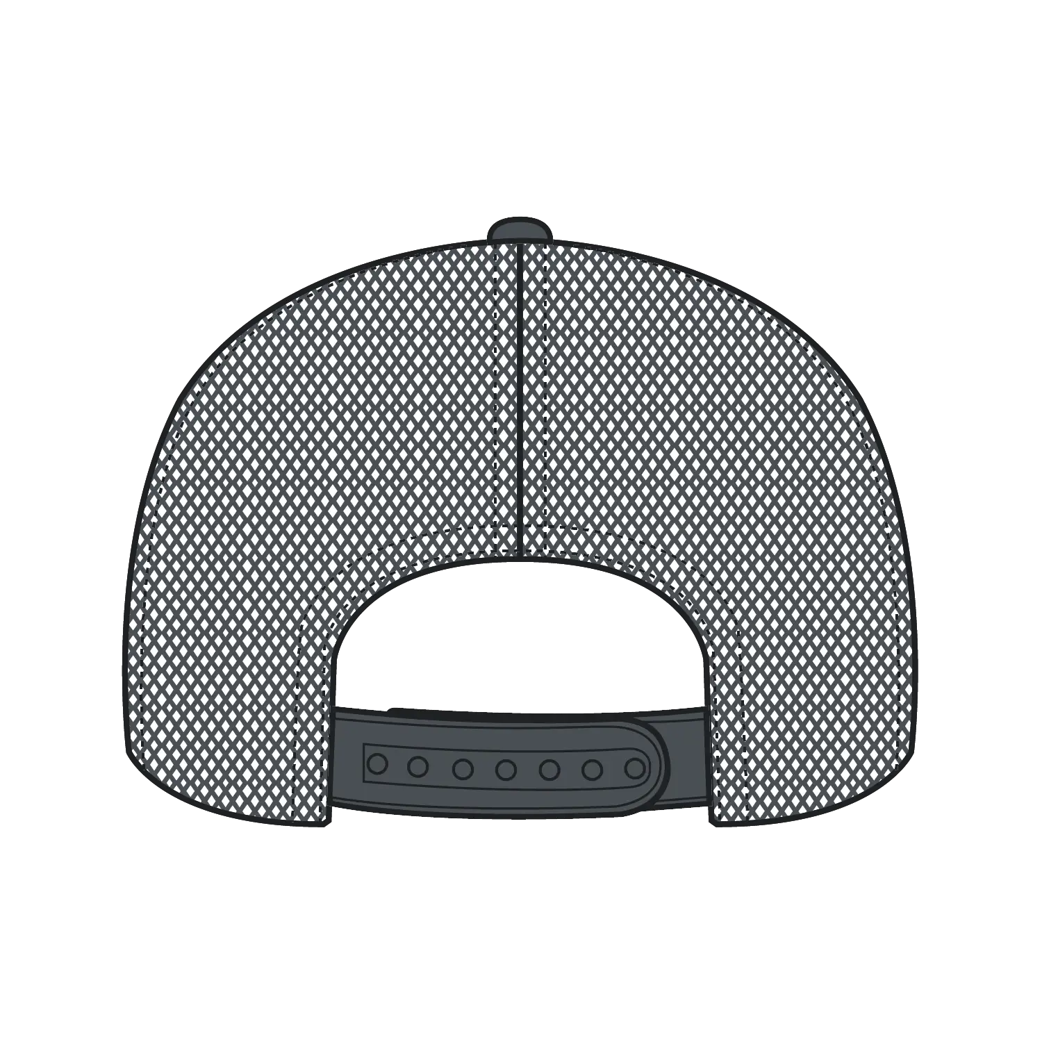 OTTO 32-285 5 Panel Mid Profile Mesh Back Trucker Cap - Char. Gray - Char. Gray / 6 1/2’’ - 7 5/8’’