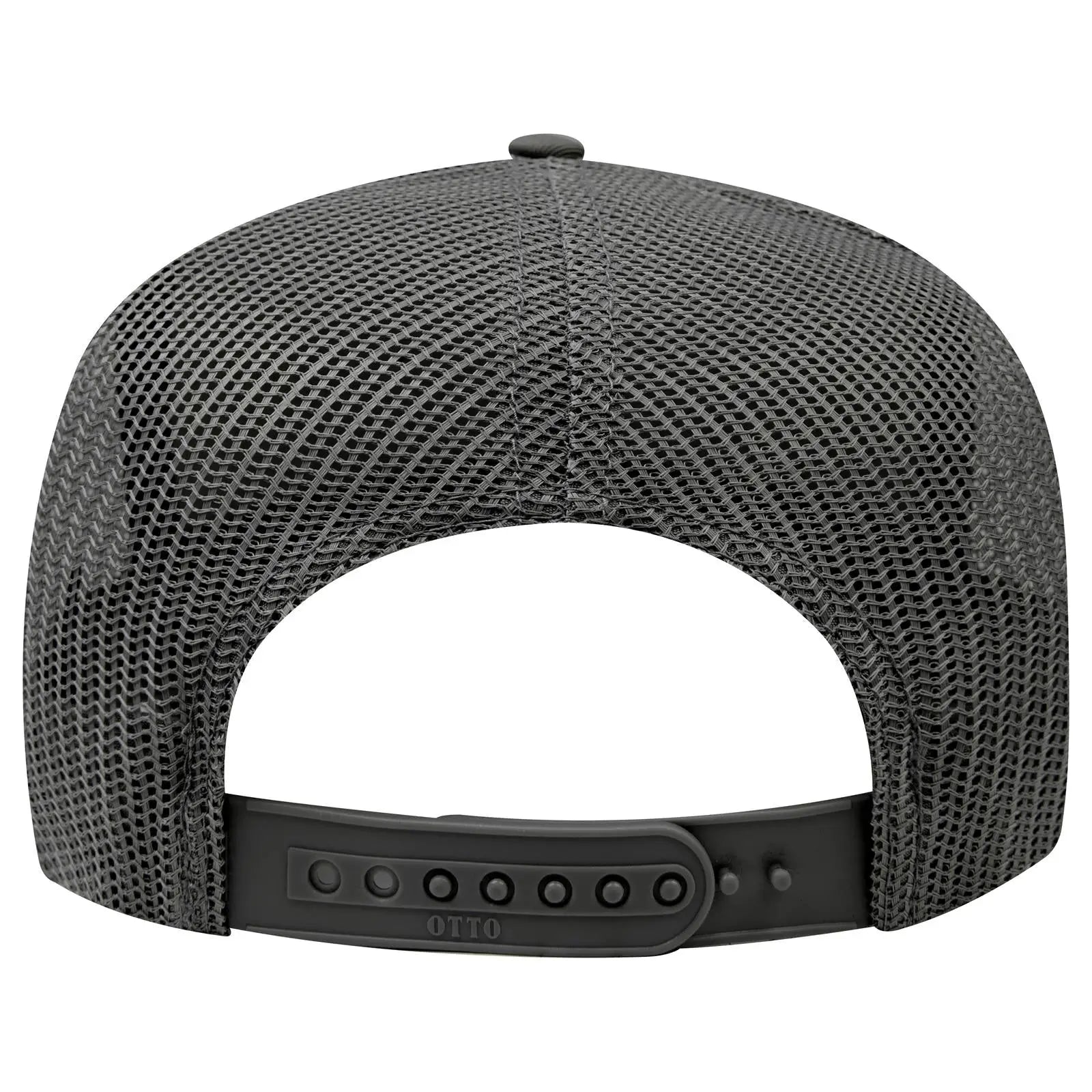 OTTO 32-285 5 Panel Mid Profile Mesh Back Trucker Cap - Char. Gray - Char. Gray / 6 1/2’’ - 7 5/8’’