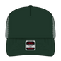 OTTO 32-285 5 Panel Mid Profile Mesh Back Trucker Cap - Dk. Green - Dk. Green / 6 1/2’’ - 7 5/8’’