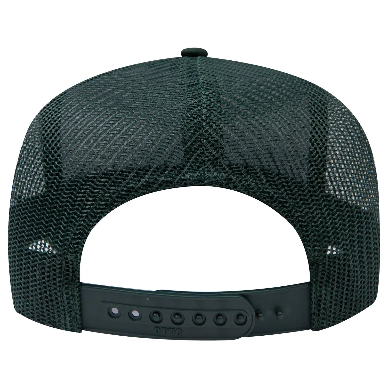 OTTO 32-285 5 Panel Mid Profile Mesh Back Trucker Cap - Dk. Green - Dk. Green / 6 1/2’’ - 7 5/8’’
