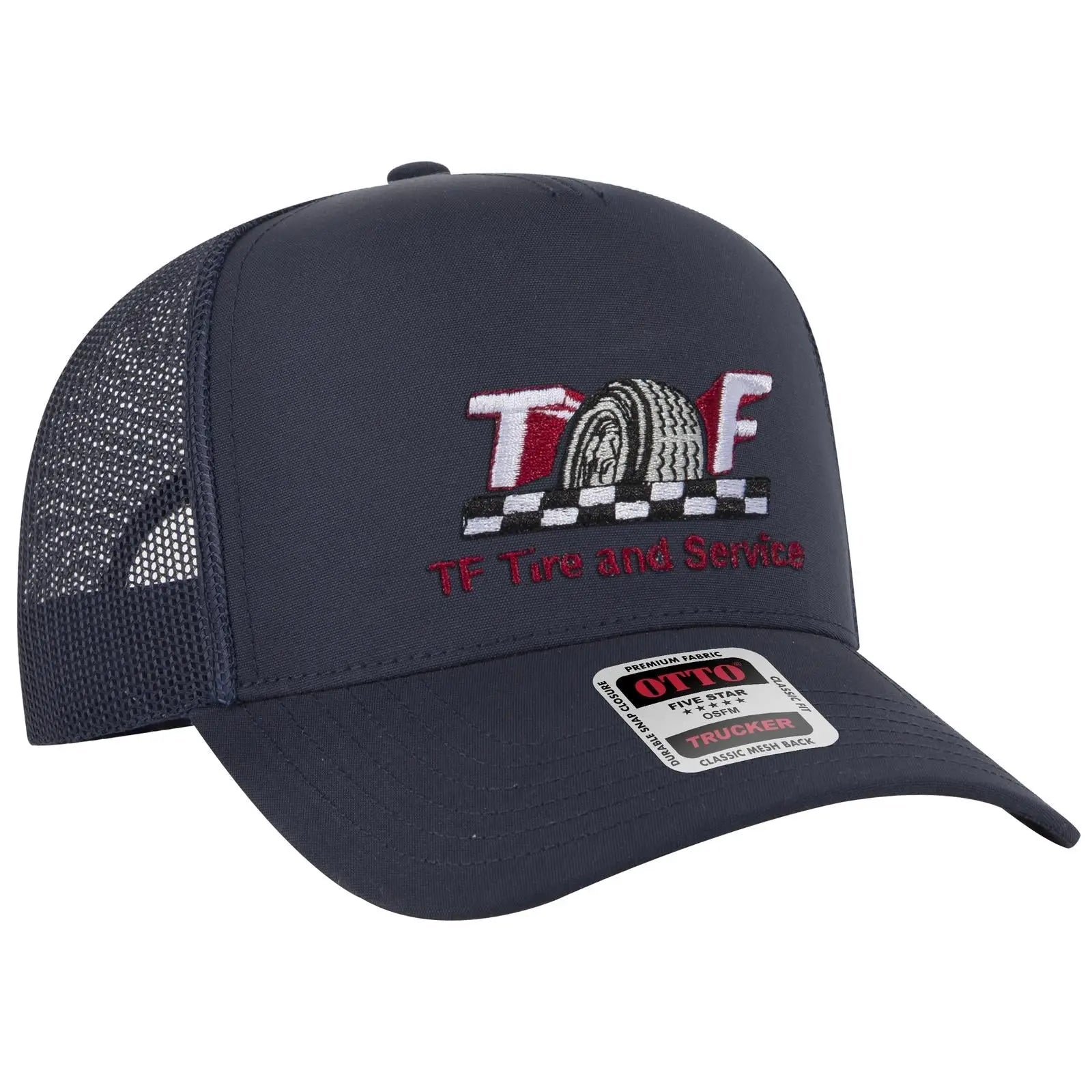 OTTO 32-285 5 Panel Mid Profile Mesh Back Trucker Cap - Dk. Green - Dk. Green / 6 1/2’’ - 7 5/8’’