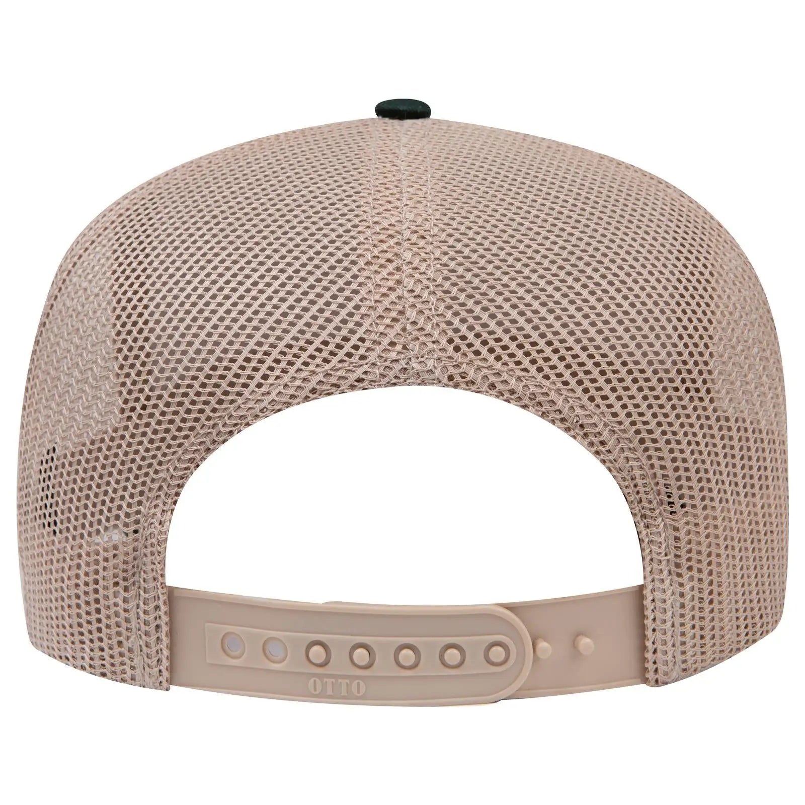 OTTO 32-285 5 Panel Mid Profile Mesh Back Trucker Cap - Dk.Grn/Kha - Dk.Grn/Kha / 6 1/2’’ - 7 5/8’’