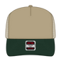 OTTO 32-285 5 Panel Mid Profile Mesh Back Trucker Cap - Dk.Grn/Kha - Dk.Grn/Kha / 6 1/2’’ - 7 5/8’’