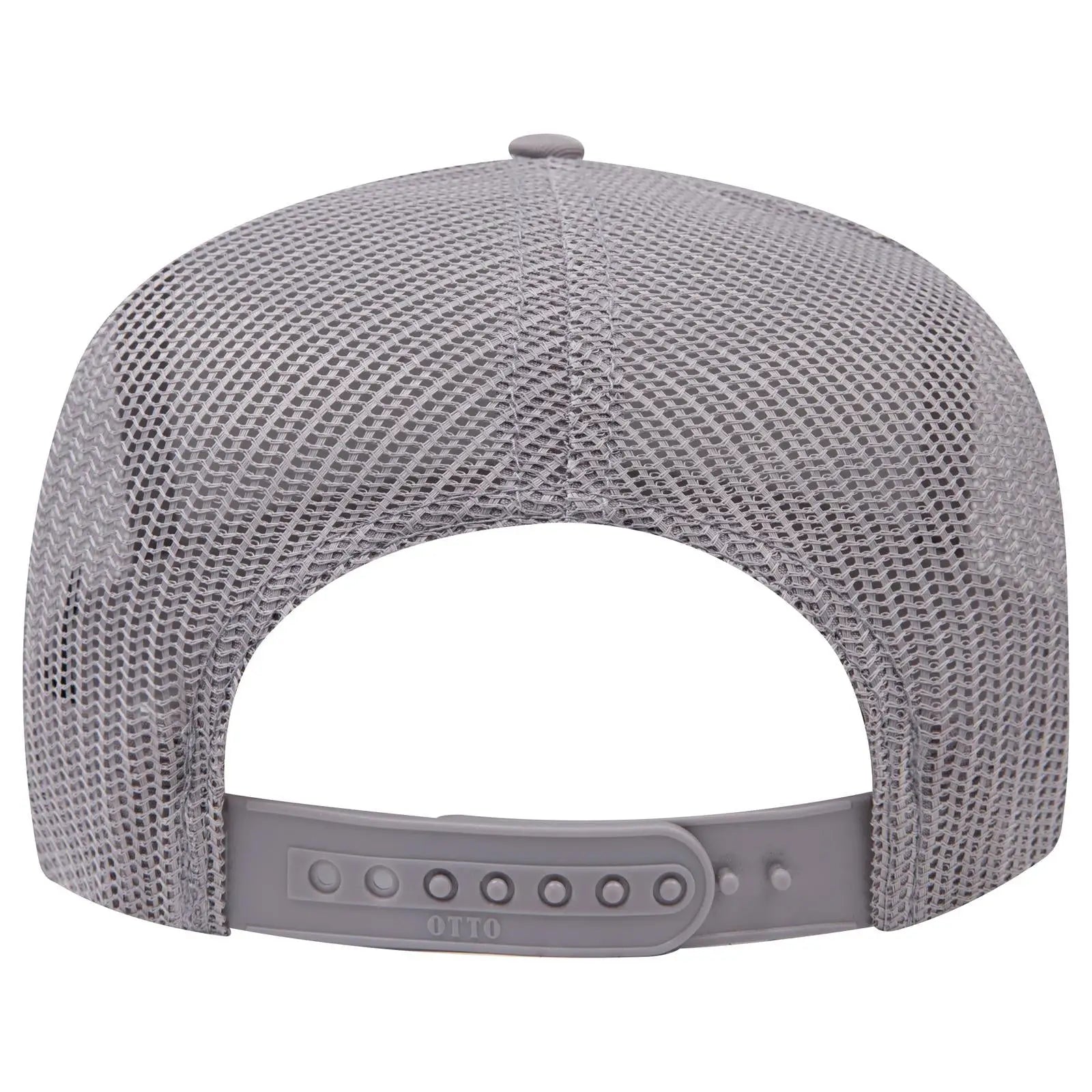 OTTO 32-285 5 Panel Mid Profile Mesh Back Trucker Cap - Gray - Gray / 6 1/2’’ - 7 5/8’’