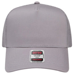 OTTO 32-285 5 Panel Mid Profile Mesh Back Trucker Cap - Gray - Gray / 6 1/2’’ - 7 5/8’’