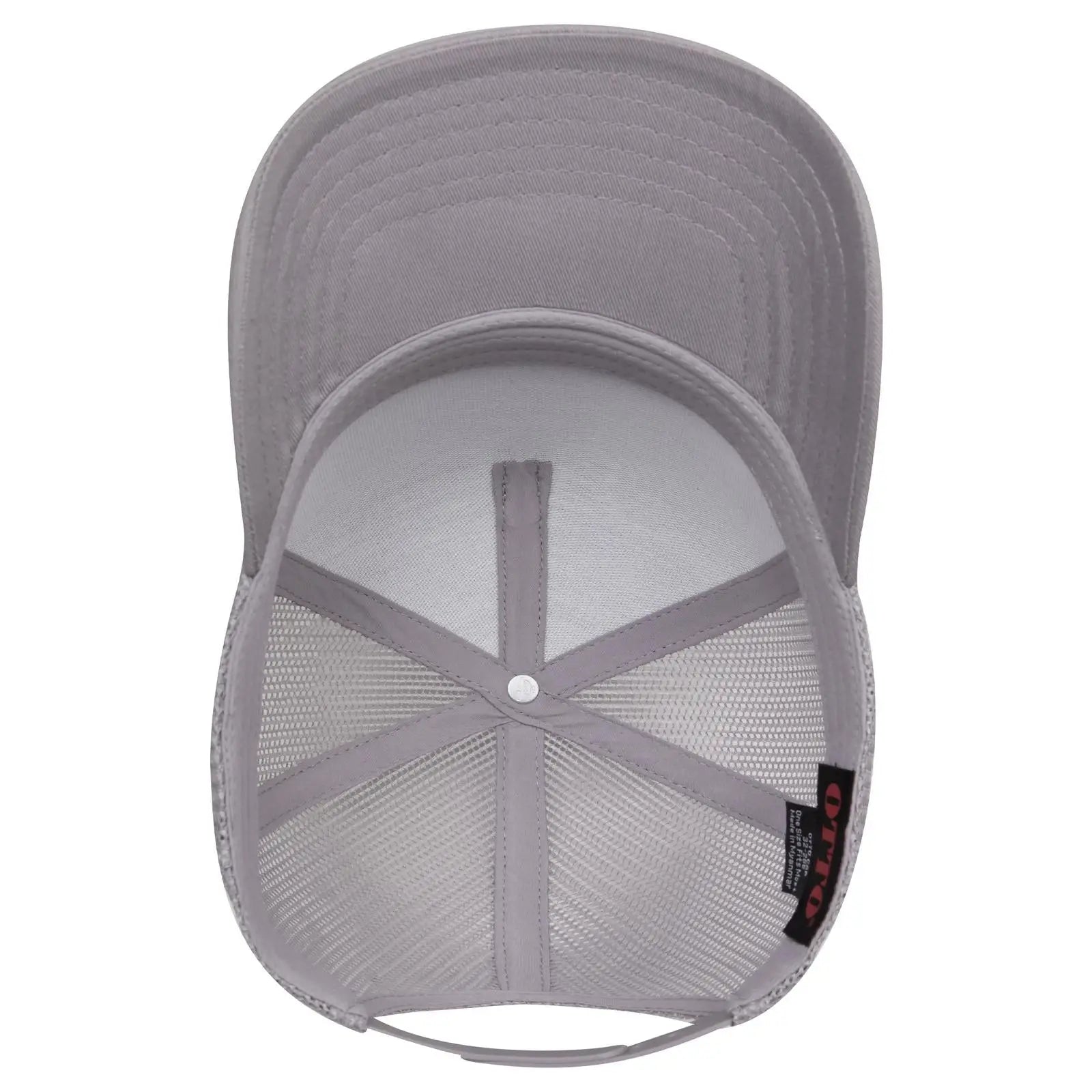 OTTO 32-285 5 Panel Mid Profile Mesh Back Trucker Cap - Gray - Gray / 6 1/2’’ - 7 5/8’’