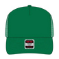 OTTO 32-285 5 Panel Mid Profile Mesh Back Trucker Cap - Kelly - Kelly / 6 1/2’’ - 7 5/8’’