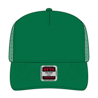 OTTO 32-285 5 Panel Mid Profile Mesh Back Trucker Cap - Kelly - Kelly / 6 1/2’’ - 7 5/8’’