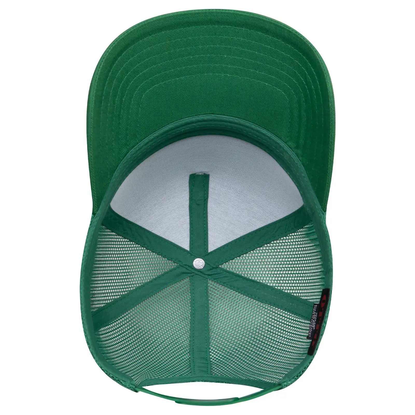 OTTO 32-285 5 Panel Mid Profile Mesh Back Trucker Cap - Kelly - Kelly / 6 1/2’’ - 7 5/8’’
