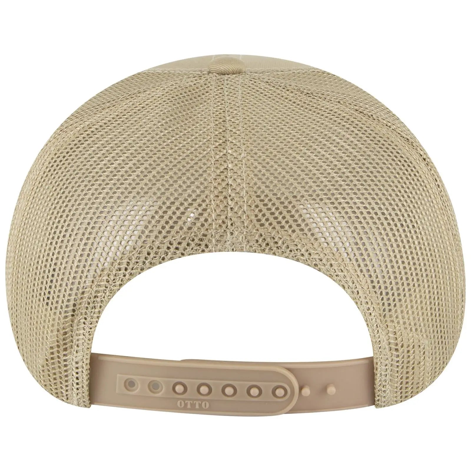 OTTO 32-285 5 Panel Mid Profile Mesh Back Trucker Cap - Khaki