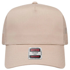 OTTO 32-285 5 Panel Mid Profile Mesh Back Trucker Cap - Khaki