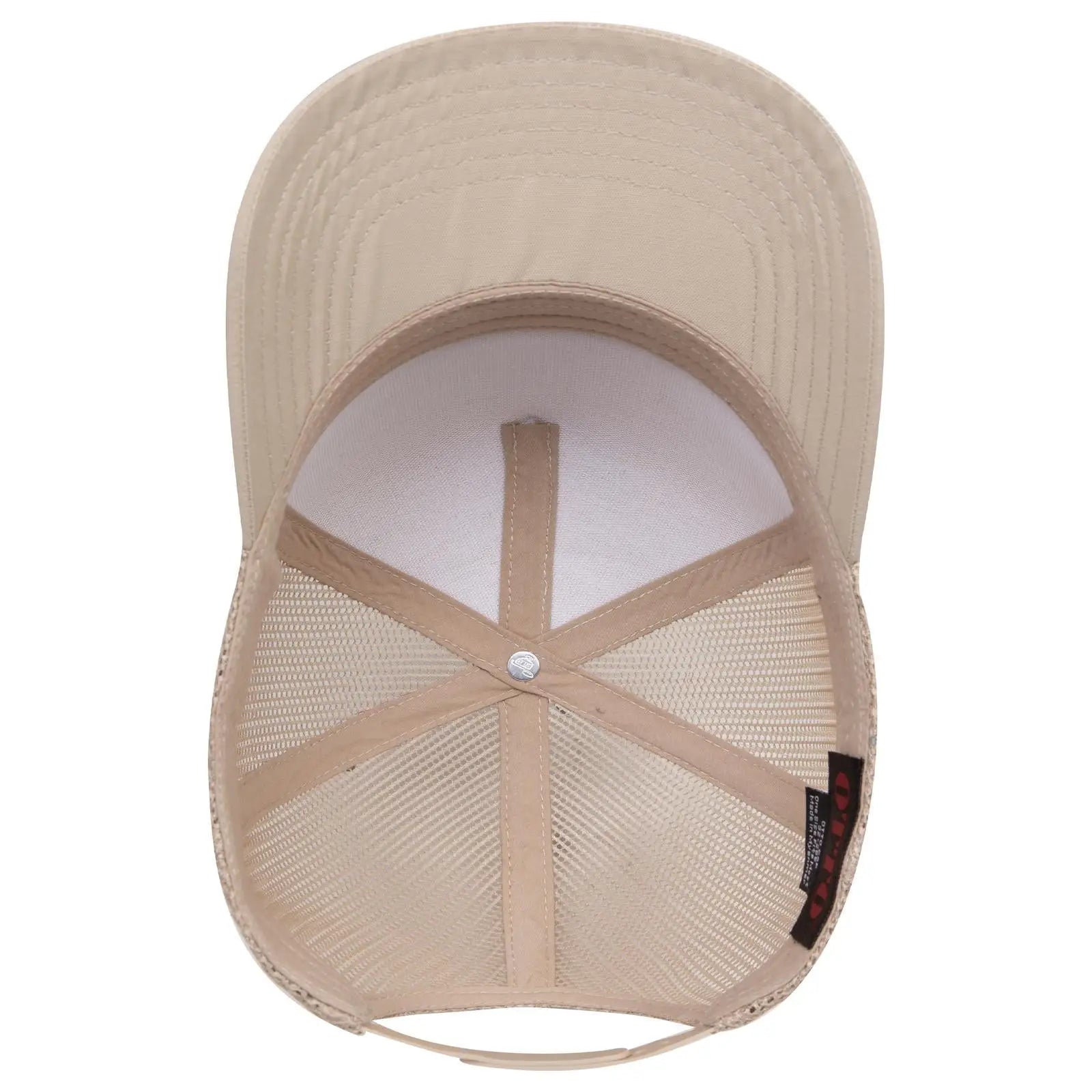 OTTO 32-285 5 Panel Mid Profile Mesh Back Trucker Cap - Khk - Khk / 6 1/2’’ - 7 5/8’’