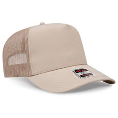 OTTO 32-285 5 Panel Mid Profile Mesh Back Trucker Cap - Khk - Khk / 6 1/2’’ - 7 5/8’’
