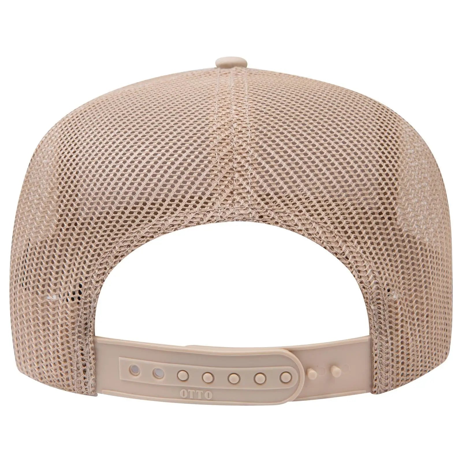 OTTO 32-285 5 Panel Mid Profile Mesh Back Trucker Cap - Khk - Khk / 6 1/2’’ - 7 5/8’’