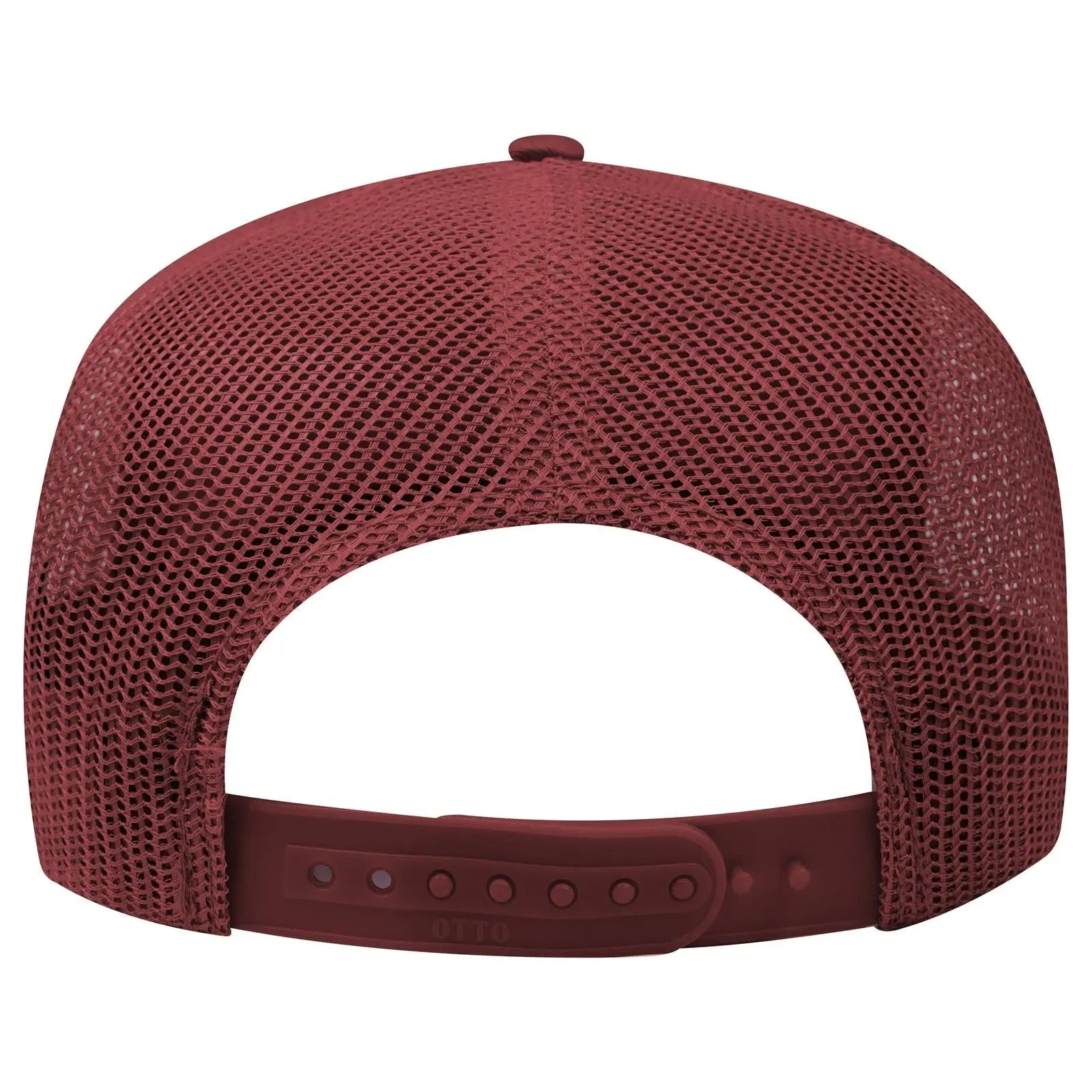 OTTO 32-285 5 Panel Mid Profile Mesh Back Trucker Cap - Maroon - Maroon / 6 1/2’’ - 7 5/8’’