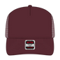 OTTO 32-285 5 Panel Mid Profile Mesh Back Trucker Cap - Maroon - Maroon / 6 1/2’’ - 7 5/8’’