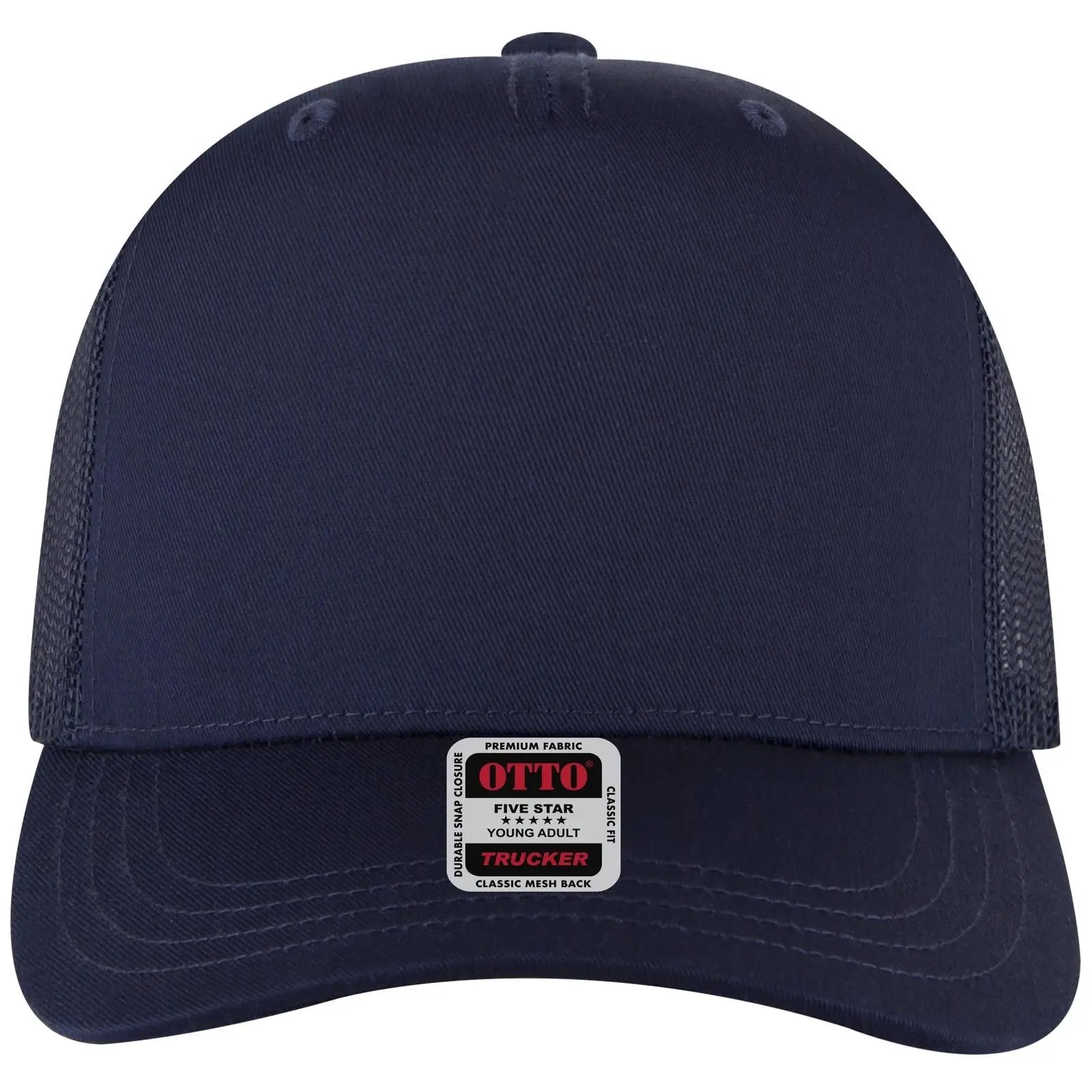 OTTO 32-285 5 Panel Mid Profile Mesh Back Trucker Cap - Navy
