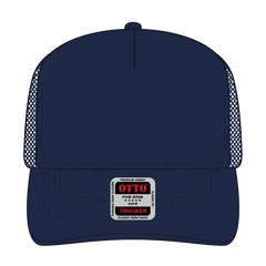 OTTO 32-285 5 Panel Mid Profile Mesh Back Trucker Cap - Navy - Navy / 6 1/2’’ - 7 5/8’’
