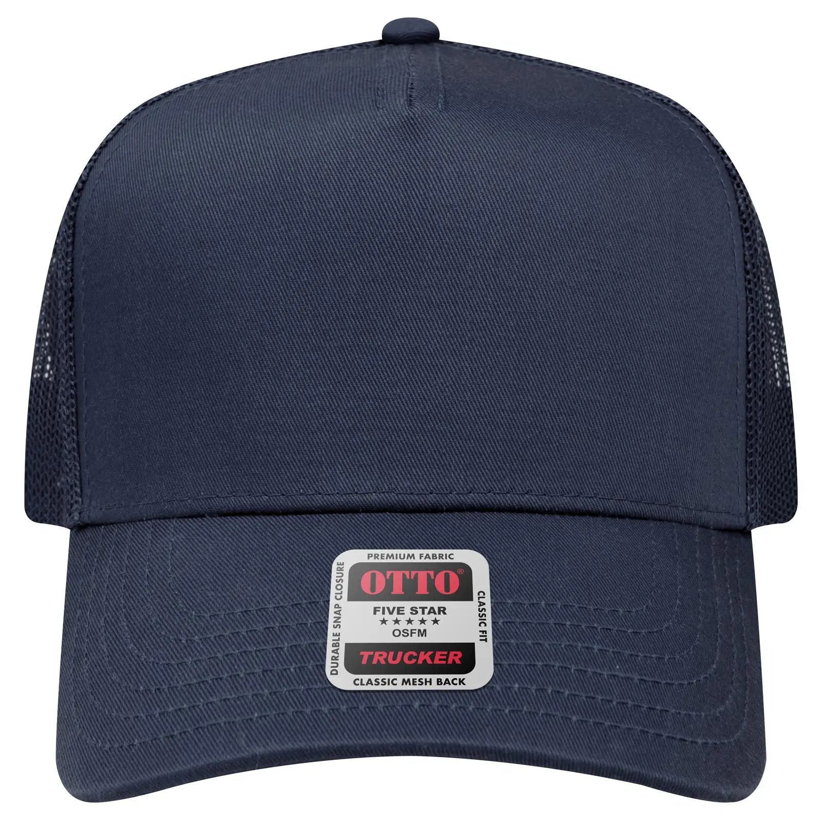 OTTO 32-285 5 Panel Mid Profile Mesh Back Trucker Cap - Navy